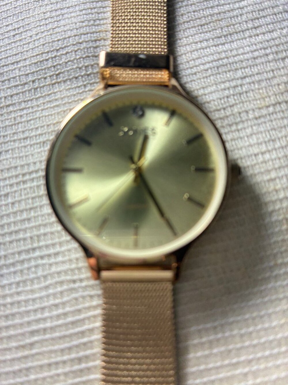Woman's Jones New York Gold Plated Mesh band Watch